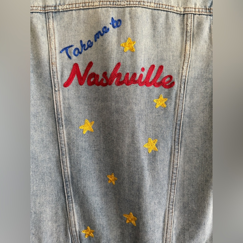 CUSTOM Jean Jacket Nashville Embroidered - Picture 4 of 5
